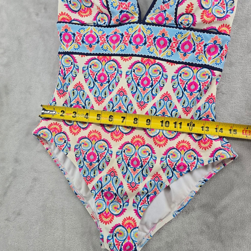 Boden Womens 8R One Piece Porto Swimsuit Paisley V-Neck Flora Stamp Boho - Picture 7 of 10